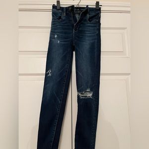 American Eagle Outfitter next level stretch dark denim jeans.